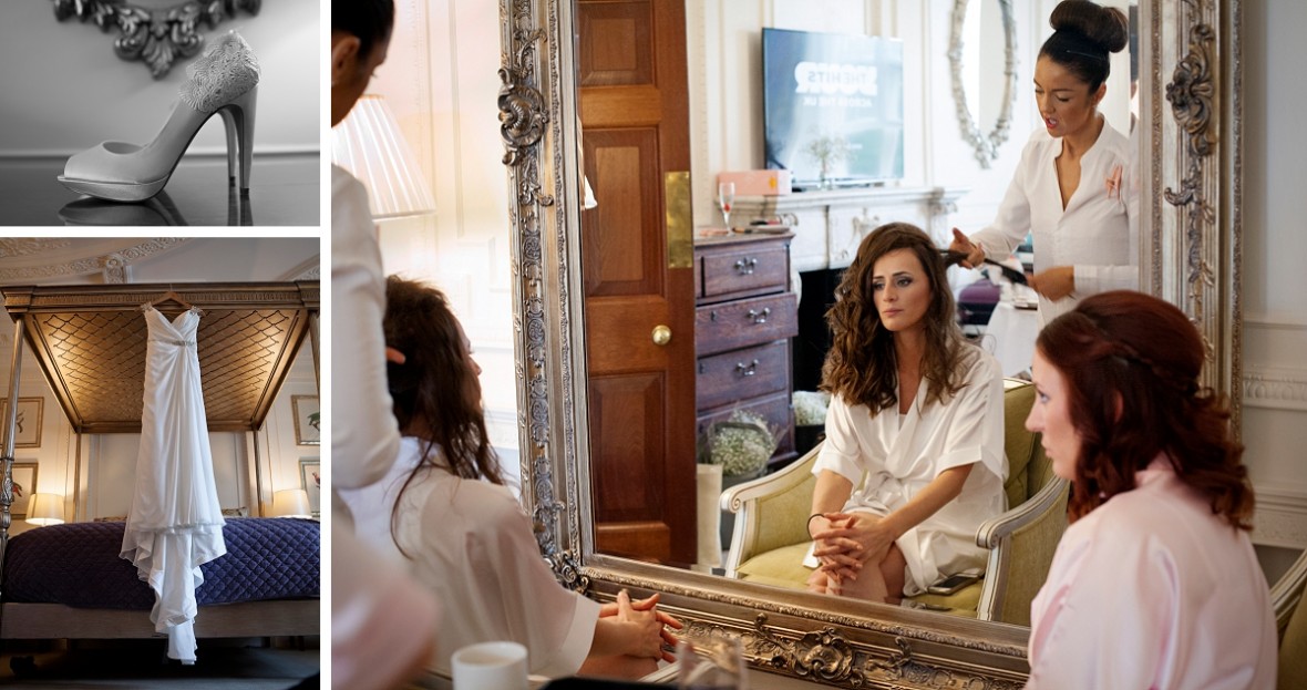 In the morning of the wedding day Olgerta with hairdresser